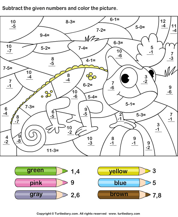 Addition Coloring Sheets For Boys
 Color Subtraction Worksheet5