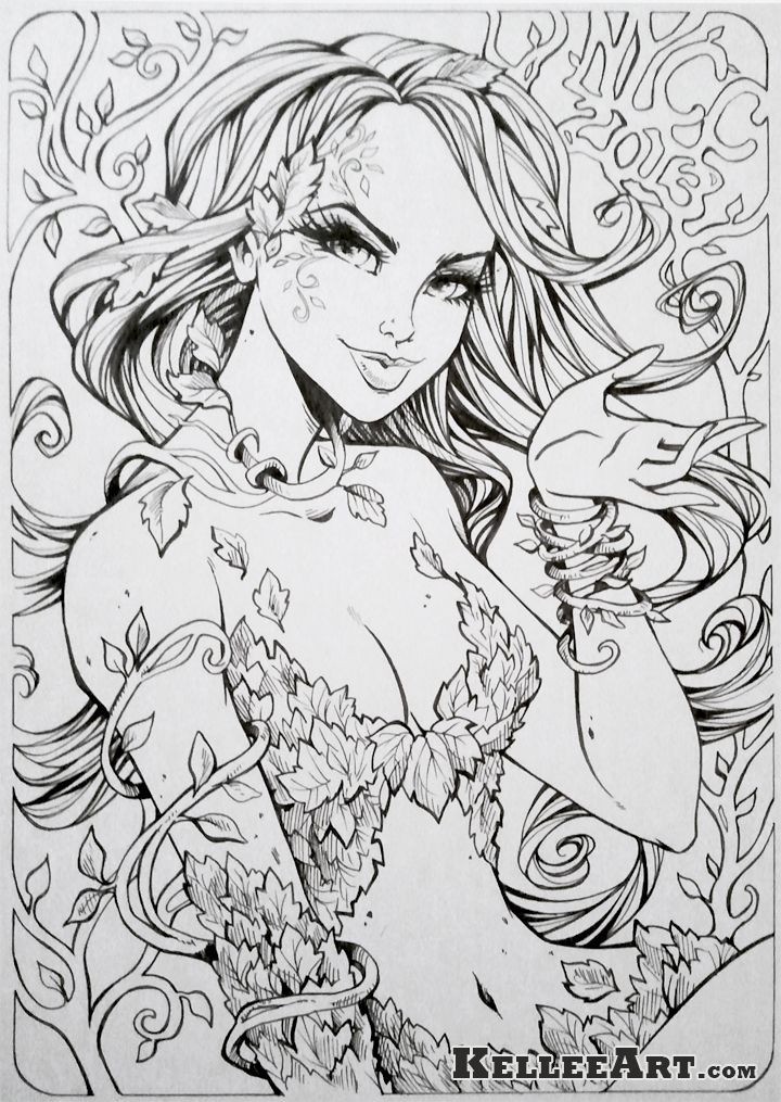 Adult Adult Coloring Books
 NYCC 2013 Poison Ivy Inks by KelleeArtviantart on