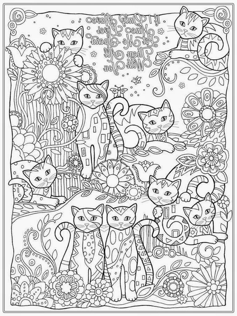 Adult Coloring Book Cat
 Cat Coloring Pages For Adult