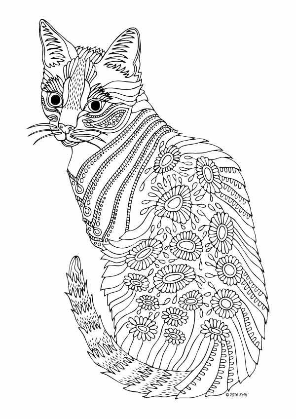 Adult Coloring Book Cat
 629 best Adult Colouring Cats Dogs Zentangles images on