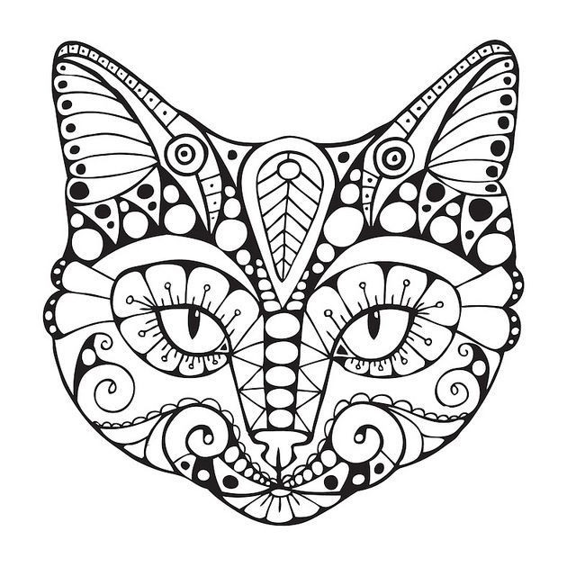 Adult Coloring Book Cat
 Cat Coloring Pages for Adults