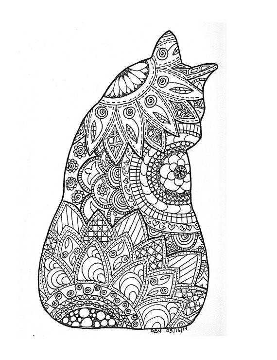 Adult Coloring Book Cat
 Cat Coloring Pages for Adults Bestofcoloring