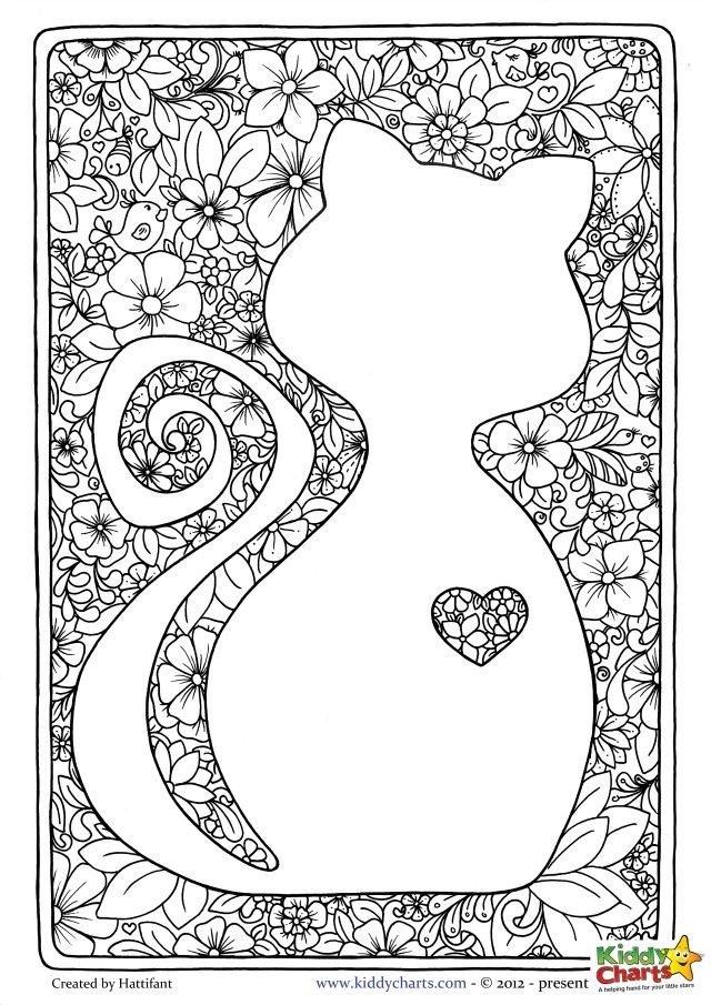 Adult Coloring Book Cat
 Free cat mindful coloring pages for kids & adults