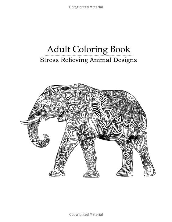 Adult Coloring Book Stress Relieving Animal Designs
 Adult Coloring Book Stress Relieving Animal Designs Blue