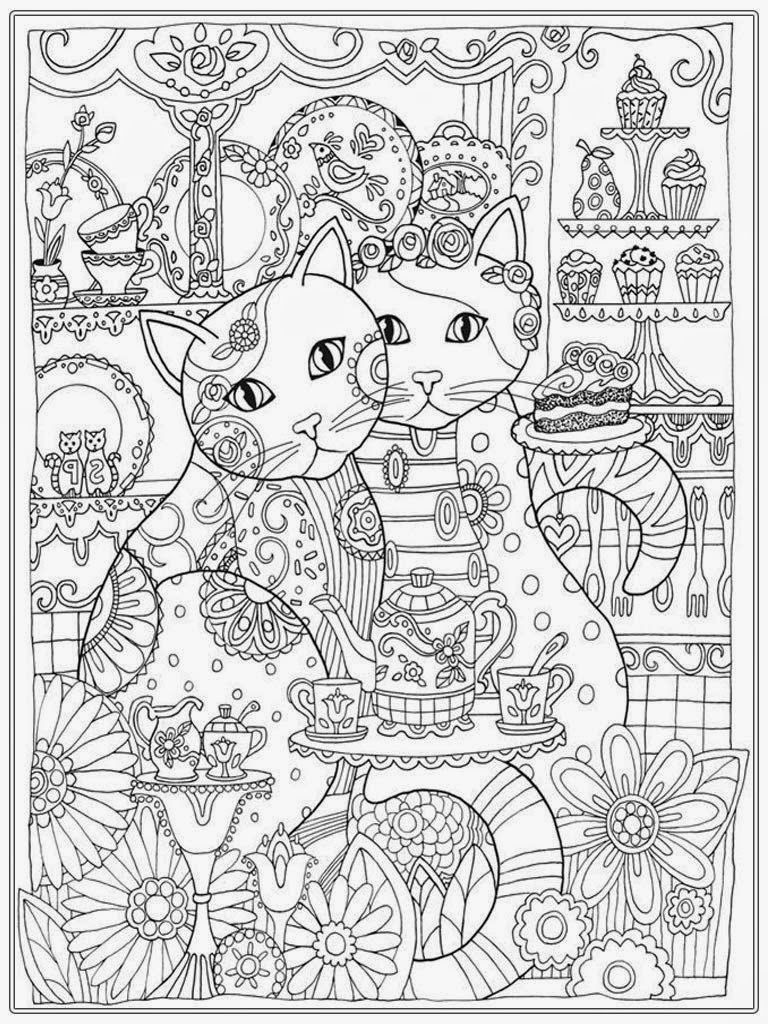 Adult Coloring Books Cats
 Cat Coloring Pages For Adult