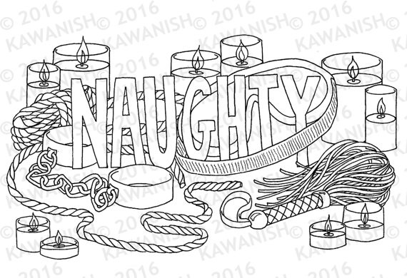 Adult Coloring Books Sex
 naughty kinky BDSM adult coloring page wall art