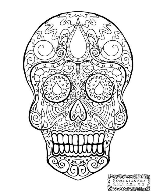 Adult Coloring Pages Abstract Skull
 Drawn sugar skull doodle Pencil and in color drawn sugar