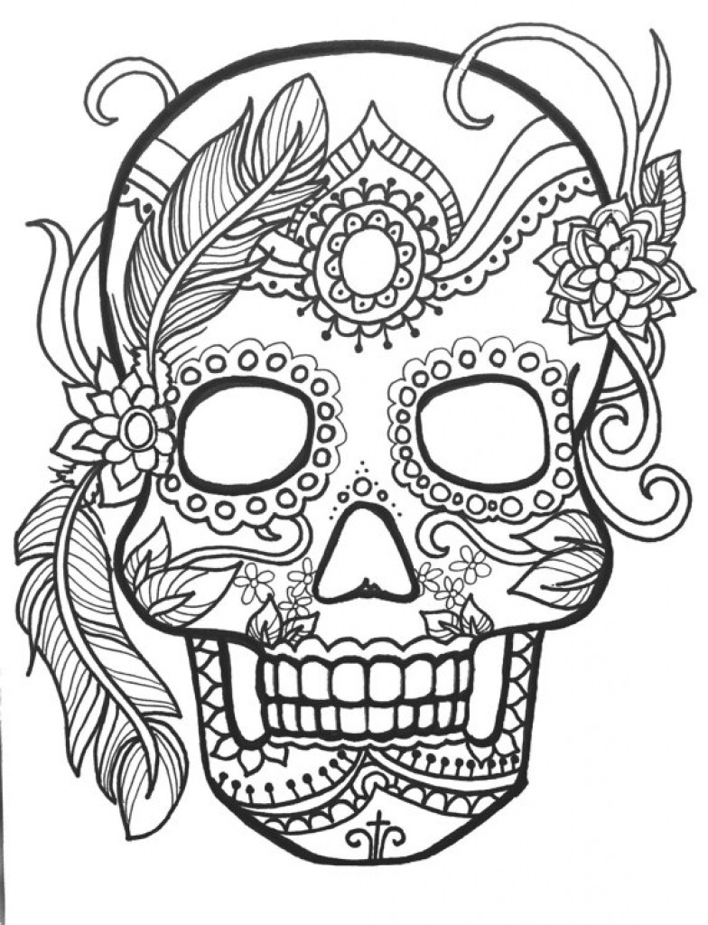 Adult Coloring Pages Abstract Skull
 Sugar Skull Coloring Pages coloringsuite