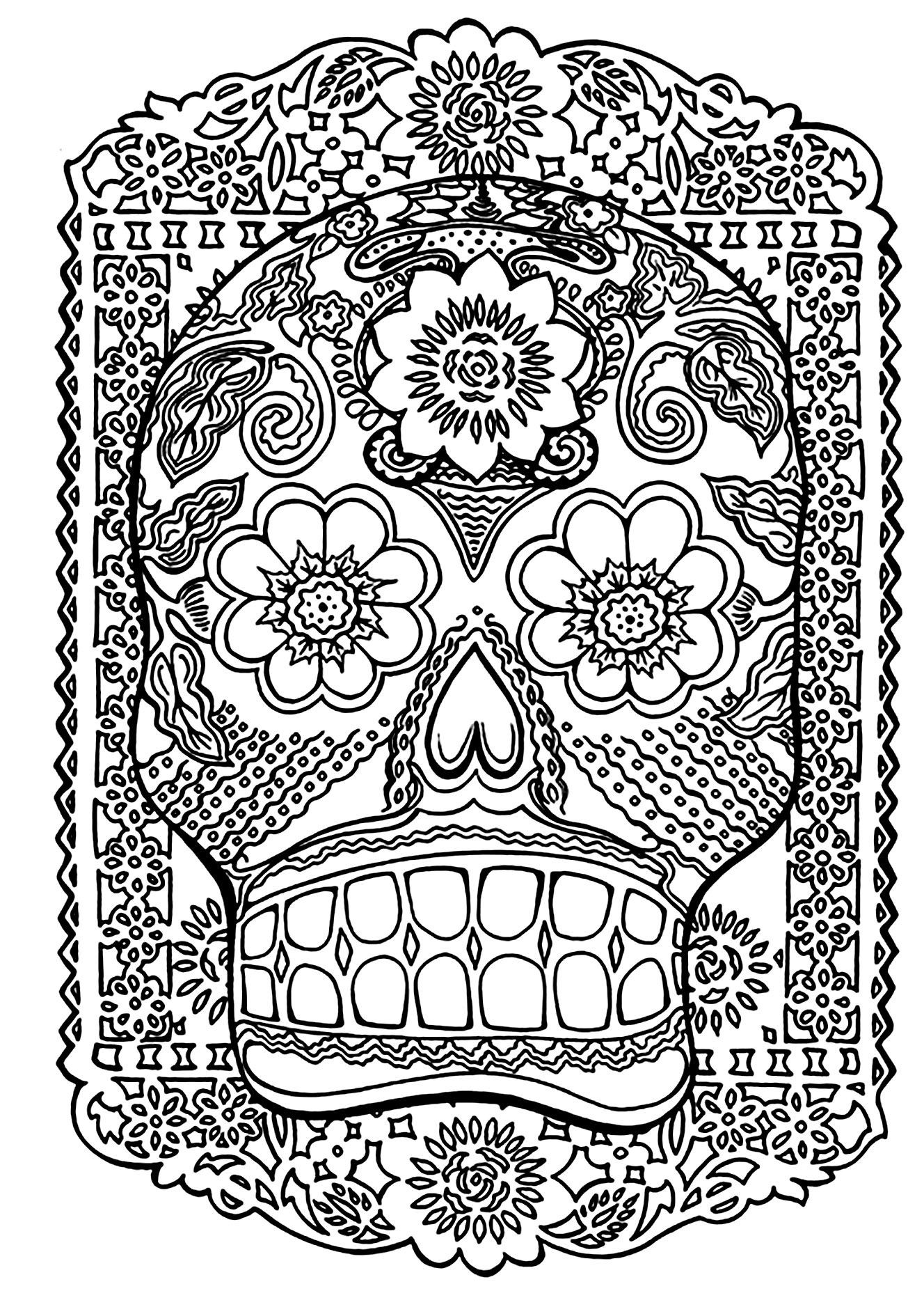 Adult Coloring Pages Abstract Skull
 Adult Coloring Pages Abstract Skull Free