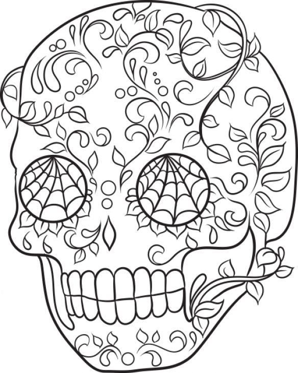 Adult Coloring Pages Abstract Skull
 Girls Printable Coloring Page Sugar Skull