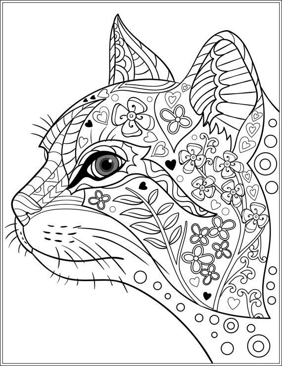 Adult Coloring Pages Animal Patterns
 629 best Adult Colouring Cats Dogs Zentangles images on