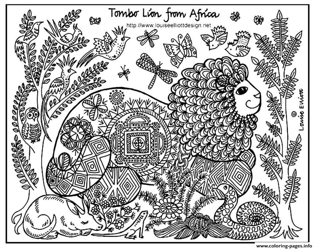 Adult Coloring Pages Animal Patterns
 Adult Africa Lion Coloring Pages Printable