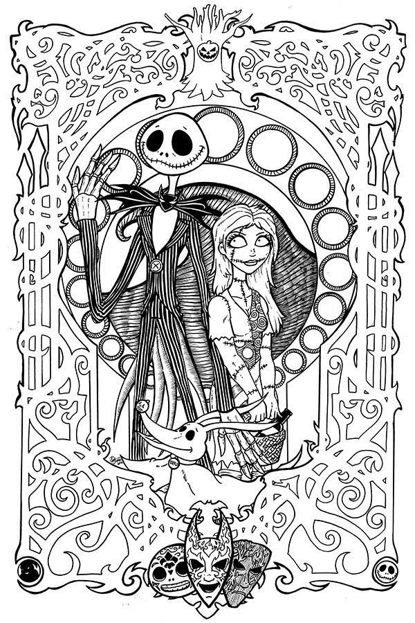 Adult Coloring Pages Disney
 Free Printables Nightmare Before Christmas Coloring Pages