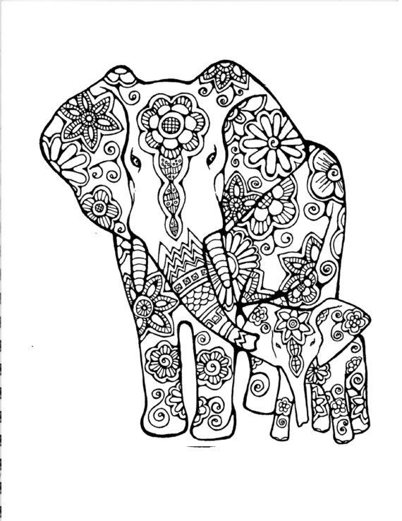 Adult Coloring Pages Elephant
 Coloring Pages For Adults Abstract