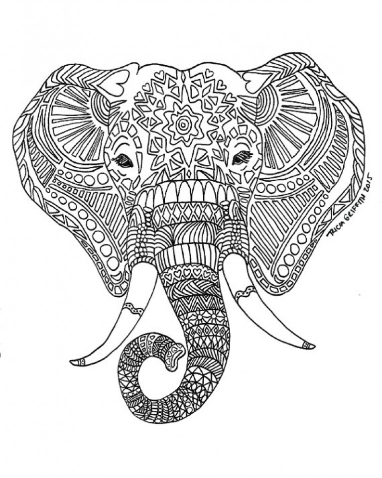 Adult Coloring Pages Elephant
 Get This Hard Elephant Coloring Pages for Adults