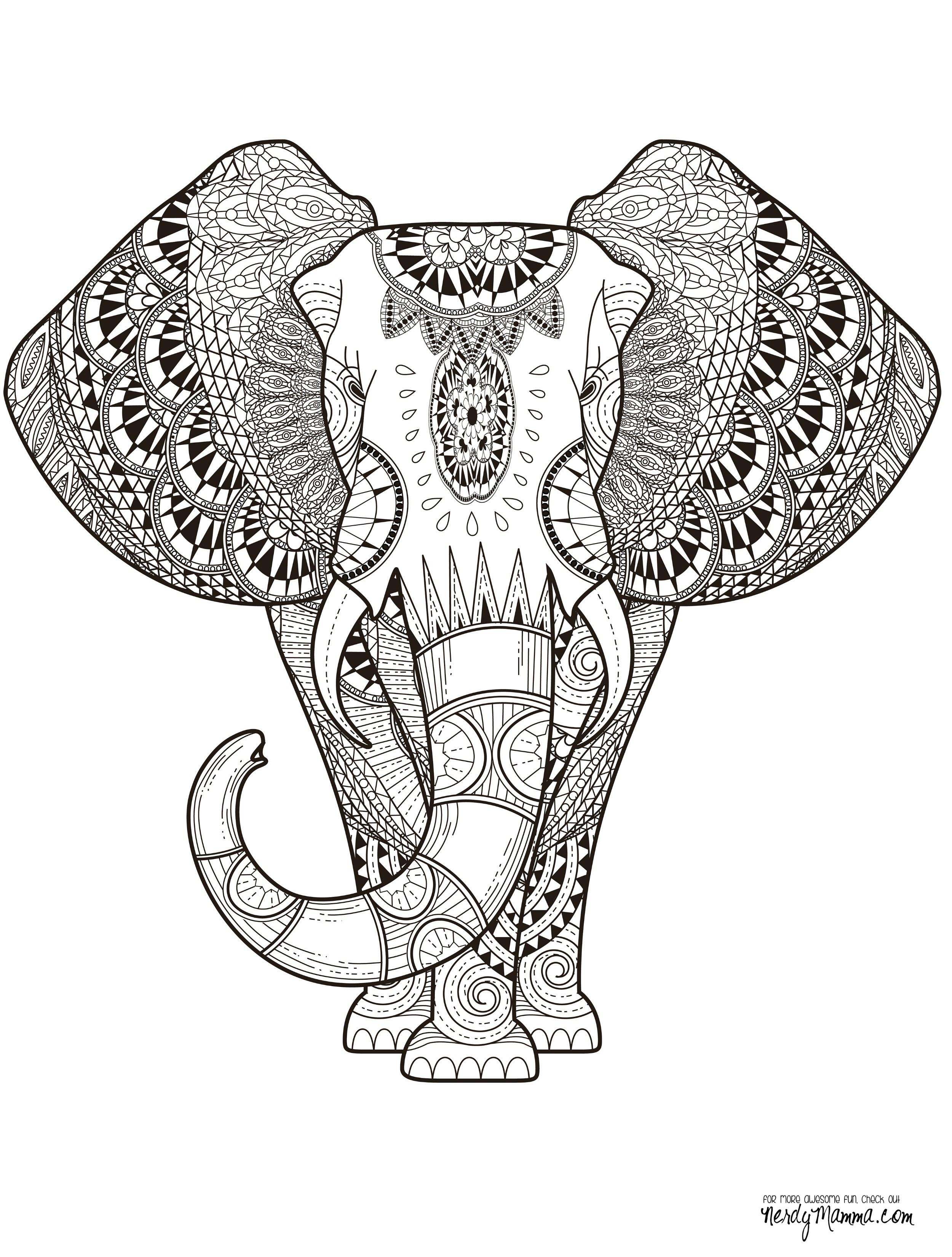Adult Coloring Pages Elephant
 11 Free Printable Adult Coloring Pages