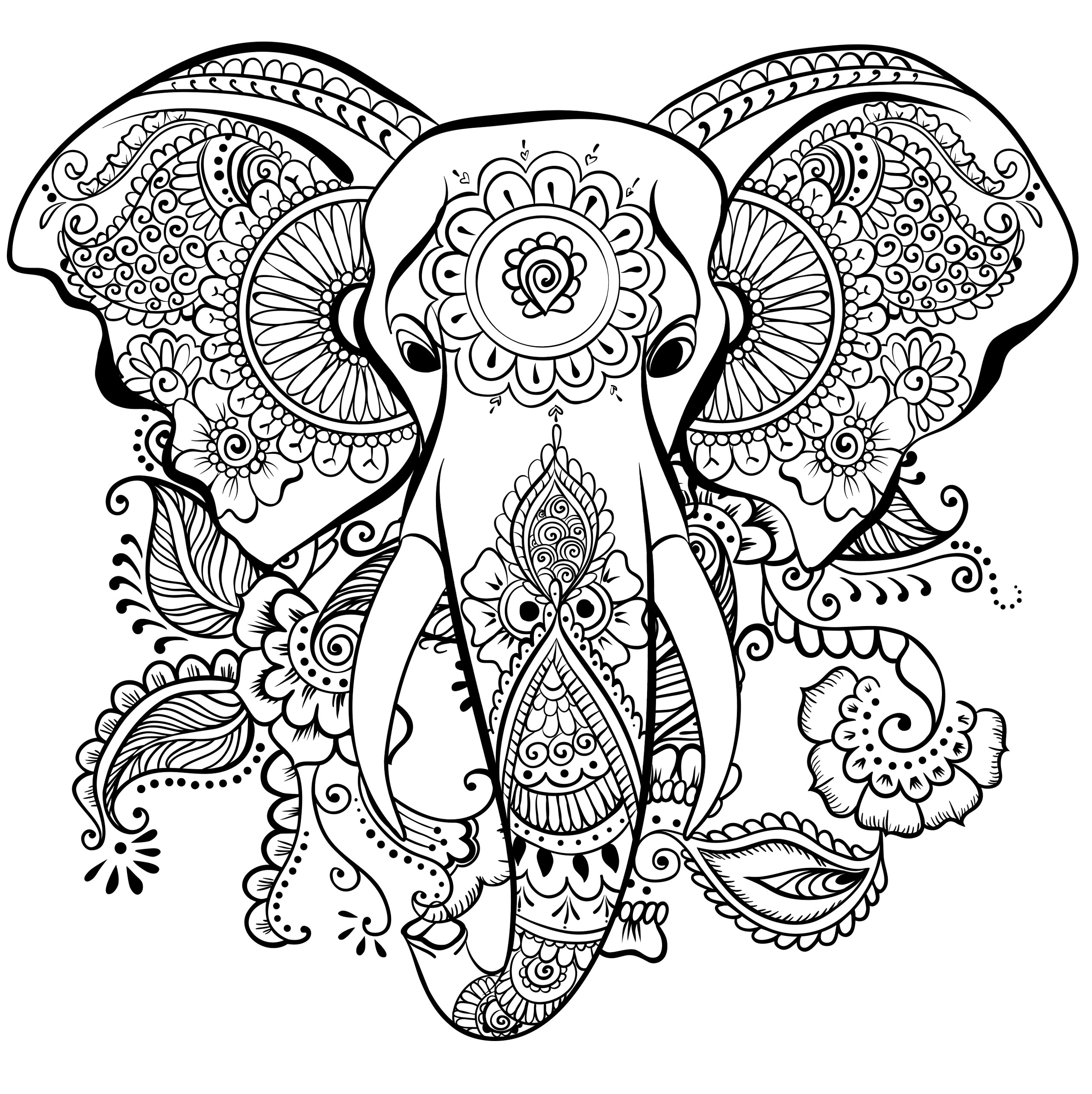 Adult Coloring Pages Elephant
 63 Adult Coloring Pages To Nourish Your Mental Visual
