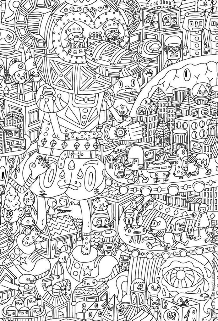 Adult Coloring Sheets For Kids
 Very challenging coloring page for Adults Free Printable