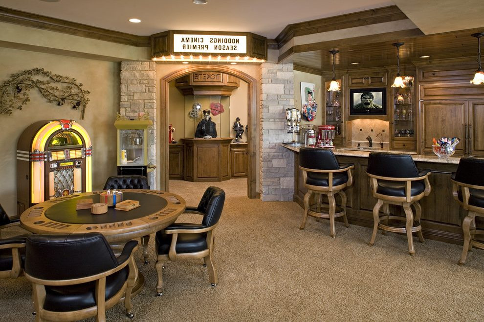 Best ideas about Adult Game Room
. Save or Pin adult game room home theater traditional with bar checkers Now.