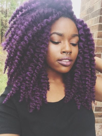 African Crochet Hairstyles
 Purple Crochet braids Hairspiration