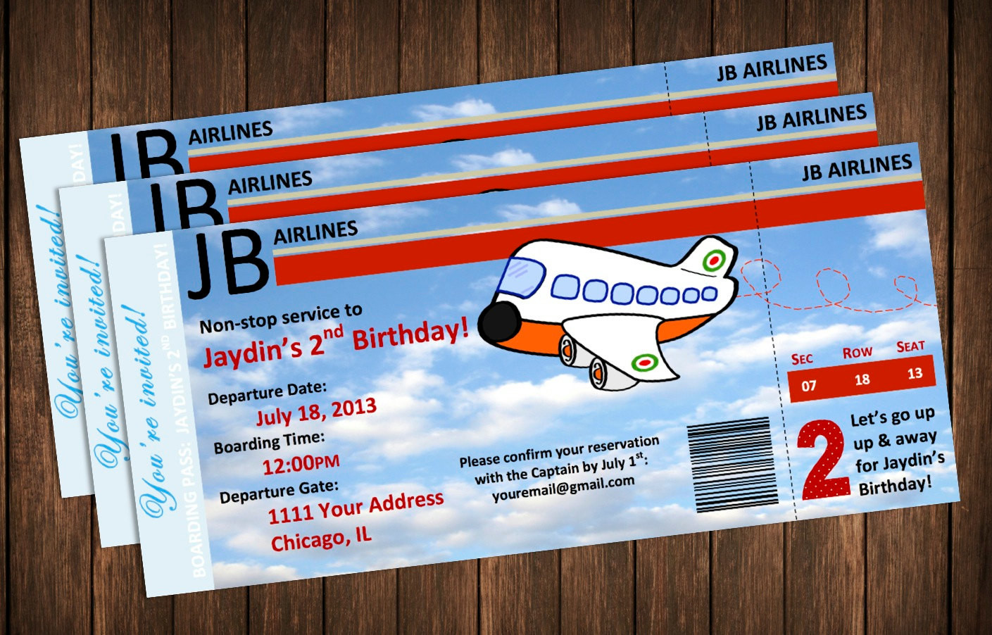 Best ideas about Airplane Birthday Invitations
. Save or Pin Airplane Invitation Boarding Pass Birthday Party Invite Now.