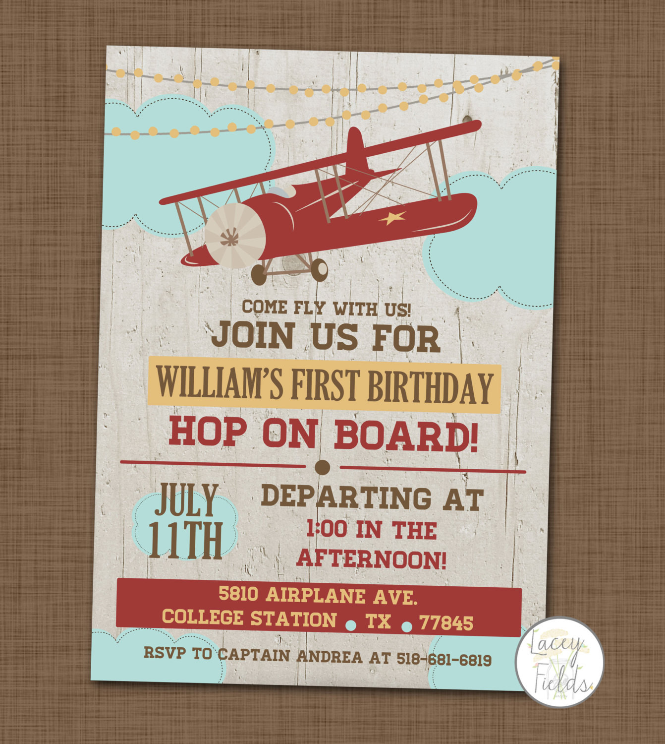 Best ideas about Airplane Birthday Invitations
. Save or Pin Airplane birthday party invitation First birthday by Now.