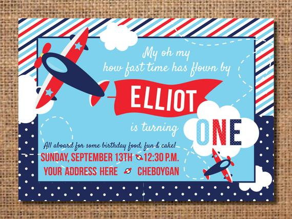 Best ideas about Airplane Birthday Invitations
. Save or Pin Airplane Birthday Invitation First Birthday Boy Invitation Now.