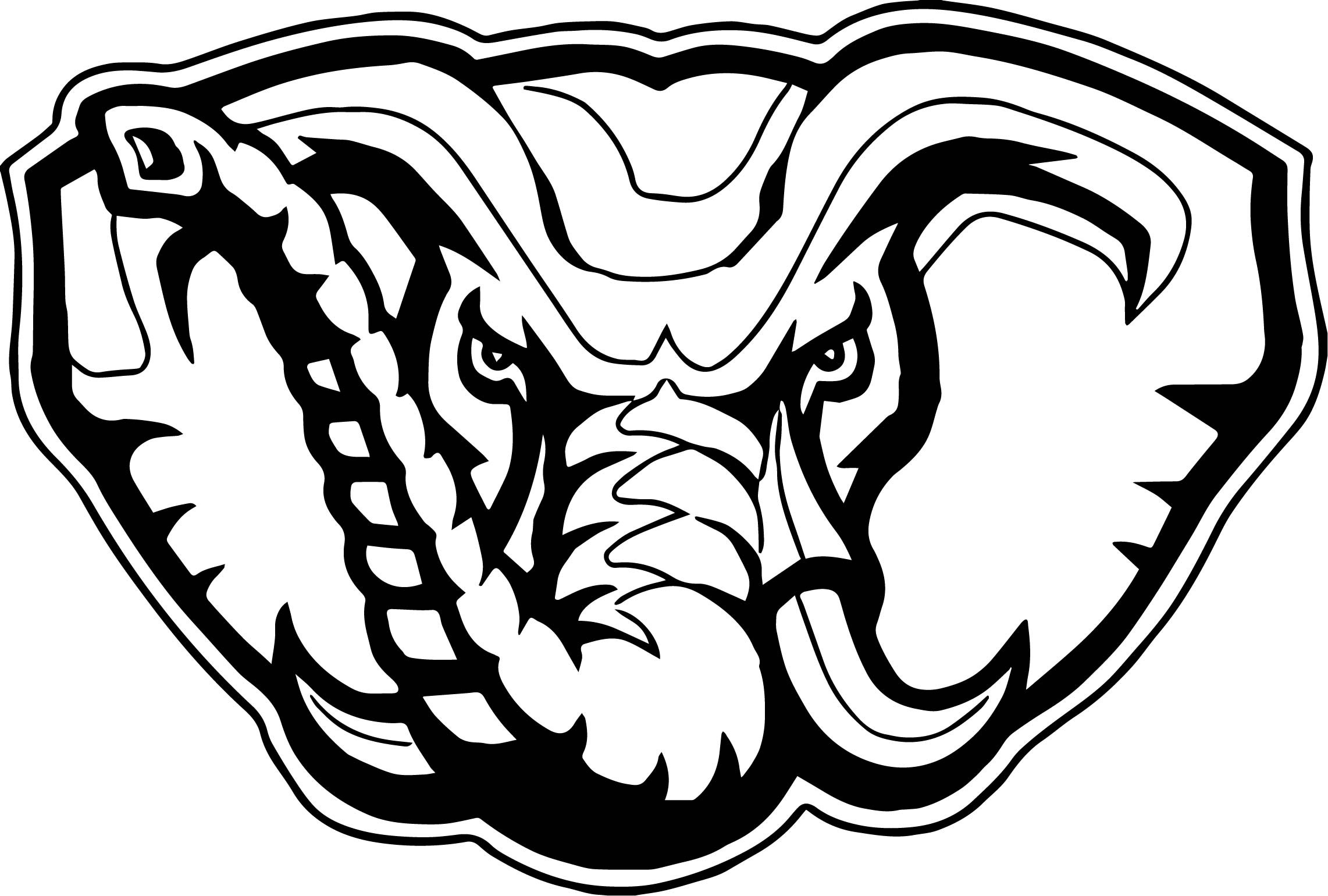 Alabama Football Coloring Pages
 Elephant Football Logo Alabama Crimson Tide Coloring Page