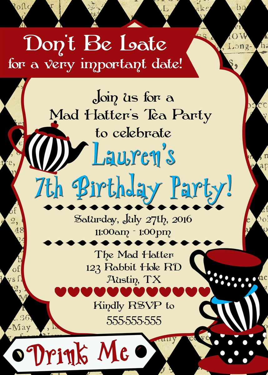 Best ideas about Alice In Wonderland Birthday Invitations
. Save or Pin Alice in Wonderland Birthday Invitations Now.