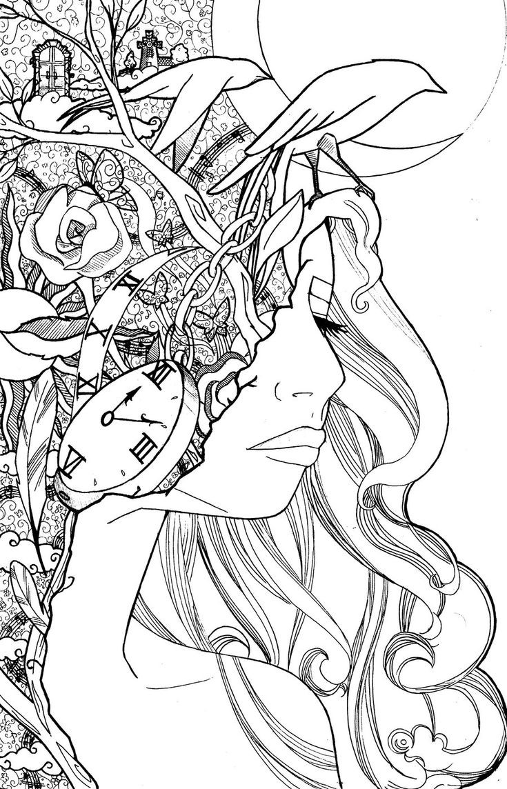 Alice In Wonderland Coloring Pages For Adults
 990 best images about Colo on Pinterest