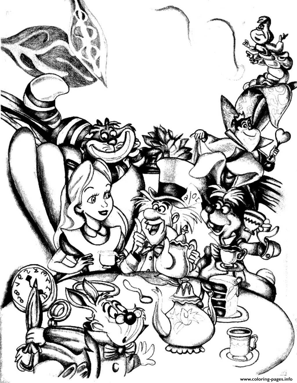 Alice In Wonderland Coloring Pages For Adults
 Adult Disney Drawing Alice In Wonderland Coloring Pages