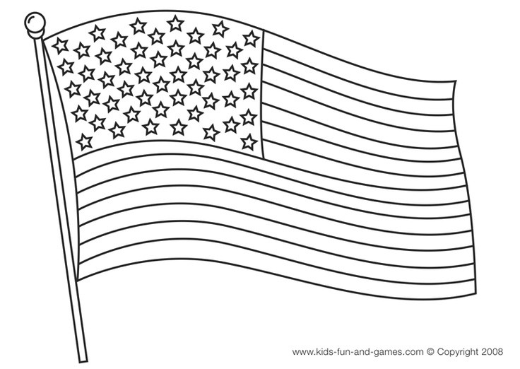 American Flag Coloring Pages
 Printable American Flag Black And White UMA Printable