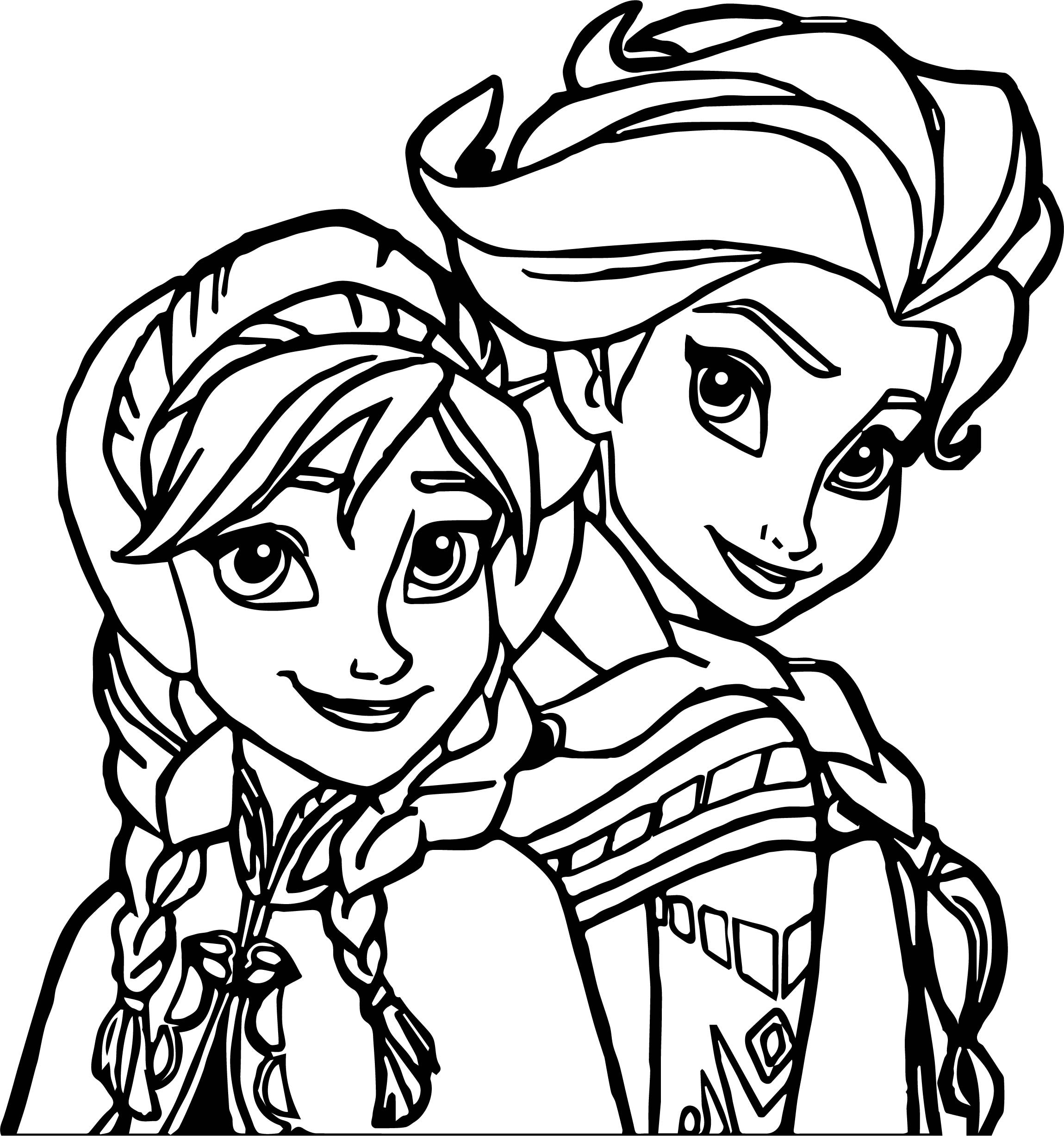 Ana And Elsa Coloring Pages
 Elsa Anna Coloring Page