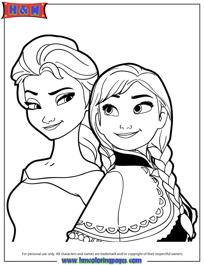 Ana And Elsa Coloring Pages
 Anna And Elsa The Snow Queen Coloring Page