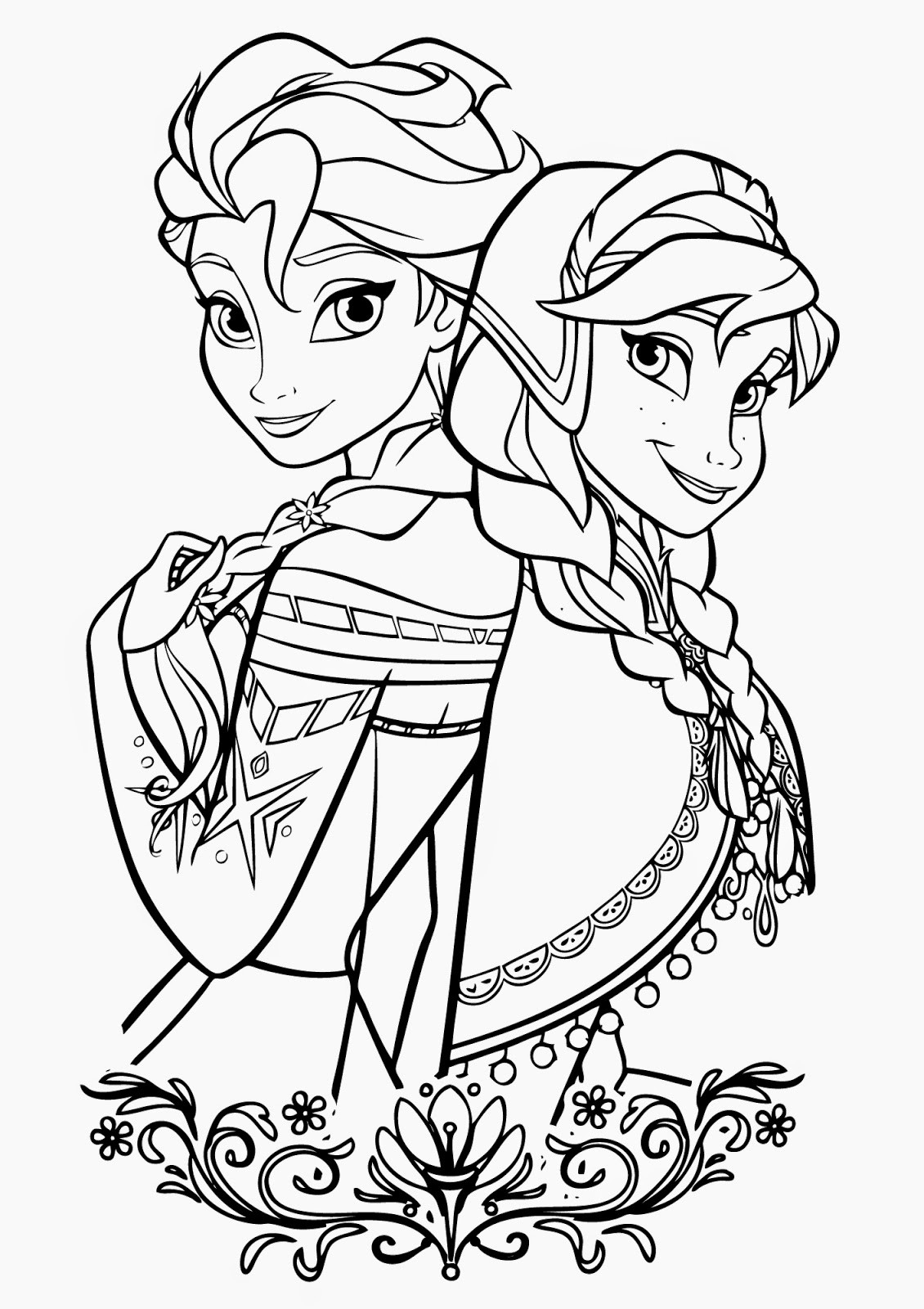 Ana And Elsa Coloring Pages
 Free Printable Elsa Coloring Pages for Kids Best