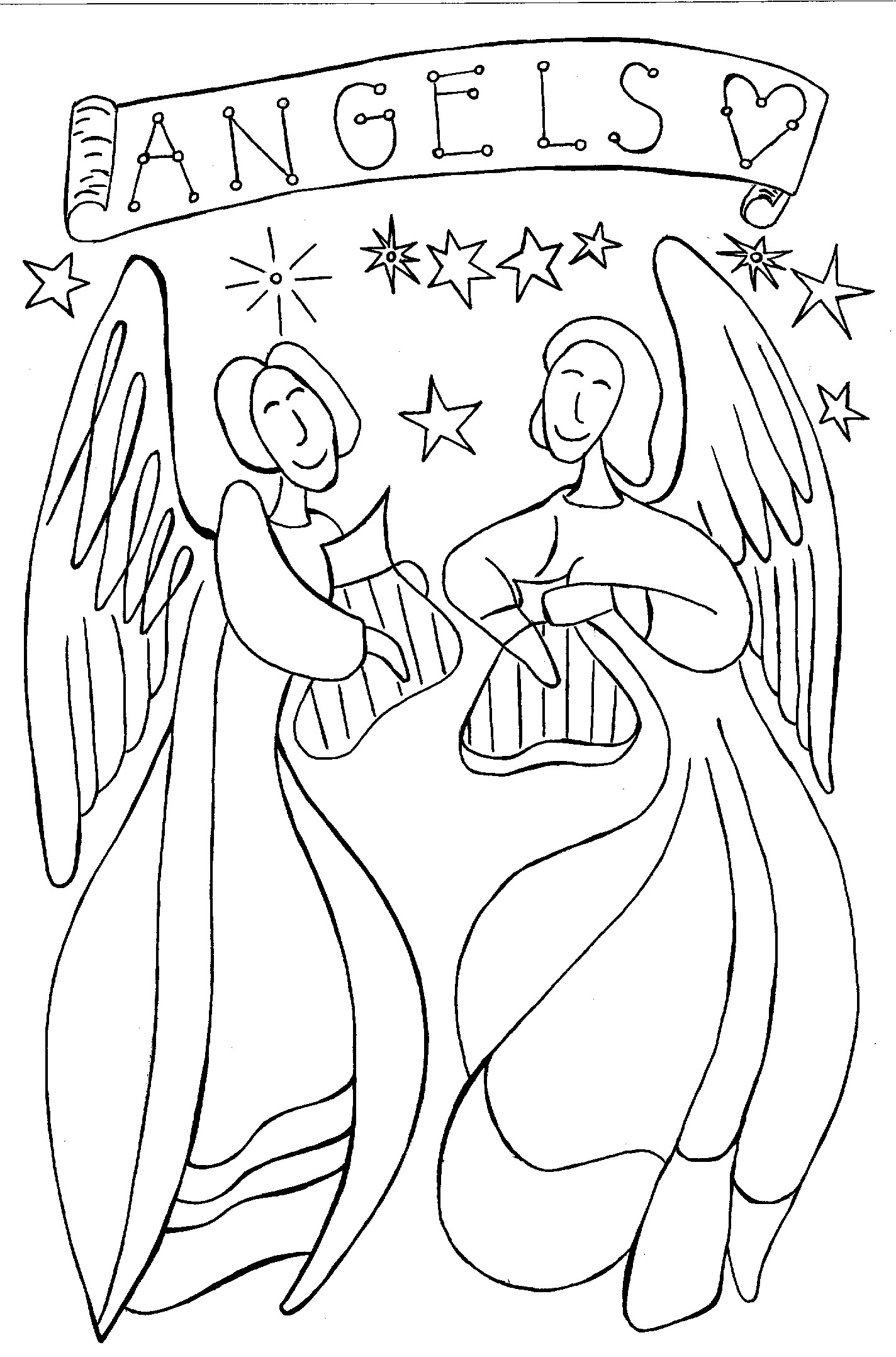 Angel Coloring Book Pages
 Printable Angel Coloring Pages Coloring Home