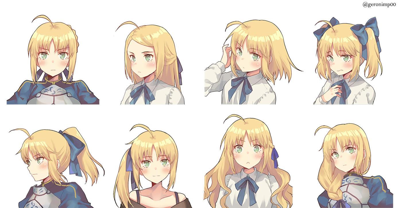 Anime Bangs Hairstyle
 [Fanart][Fate] Saber in a ponytail anime