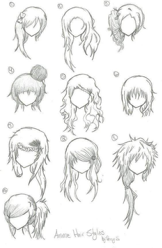 Anime Bangs Hairstyle
 Hairstyles Anime Manga Drawing Art Bun Curly