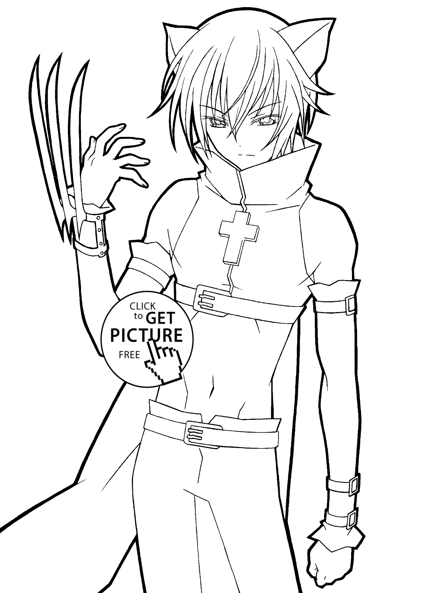 Anime Boy Coloring Pages
 Shugo chara catman anime coloring pages for kids