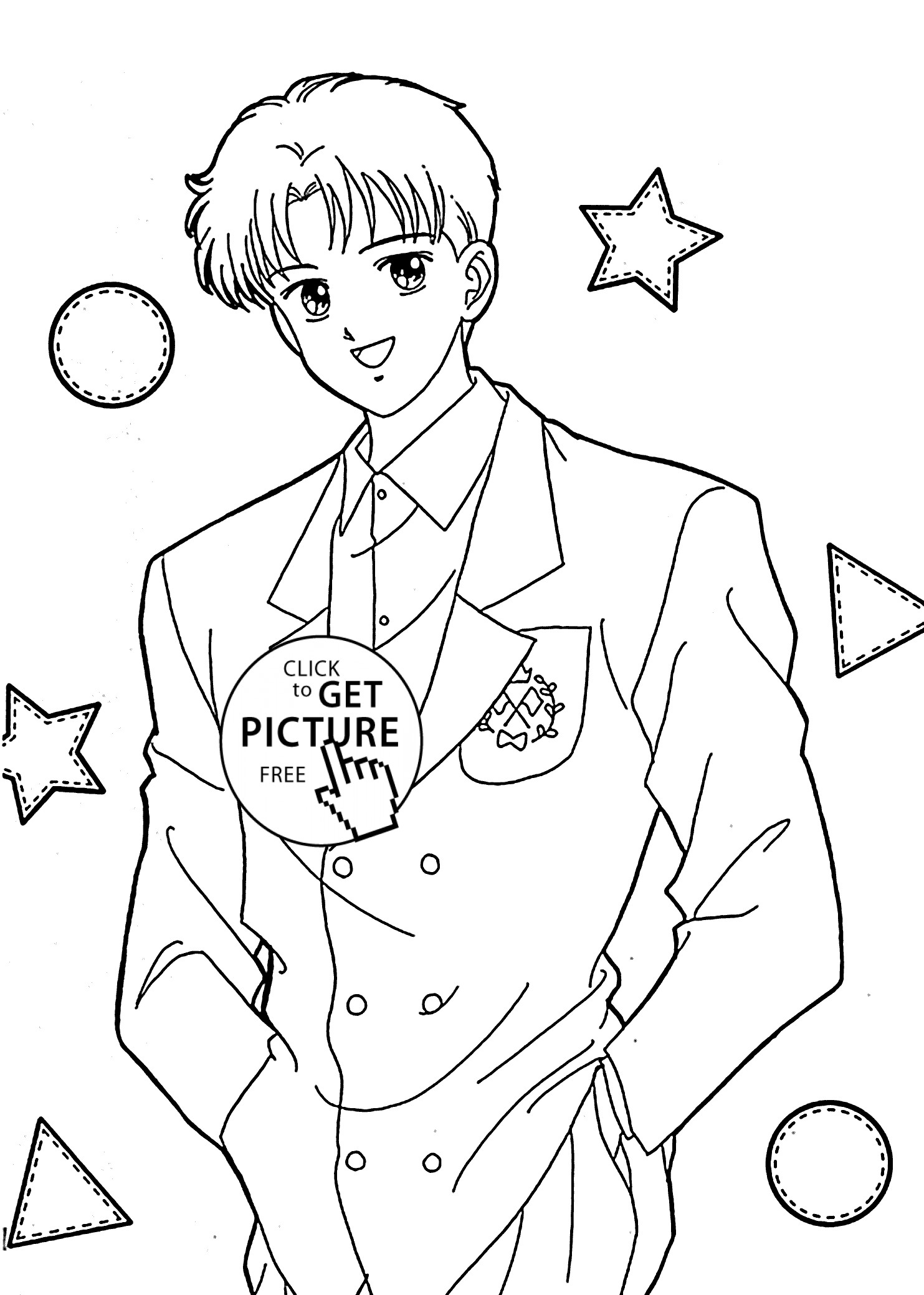 Anime Boy Coloring Pages
 Ginta from Marmalade boy anime coloring pages for kids