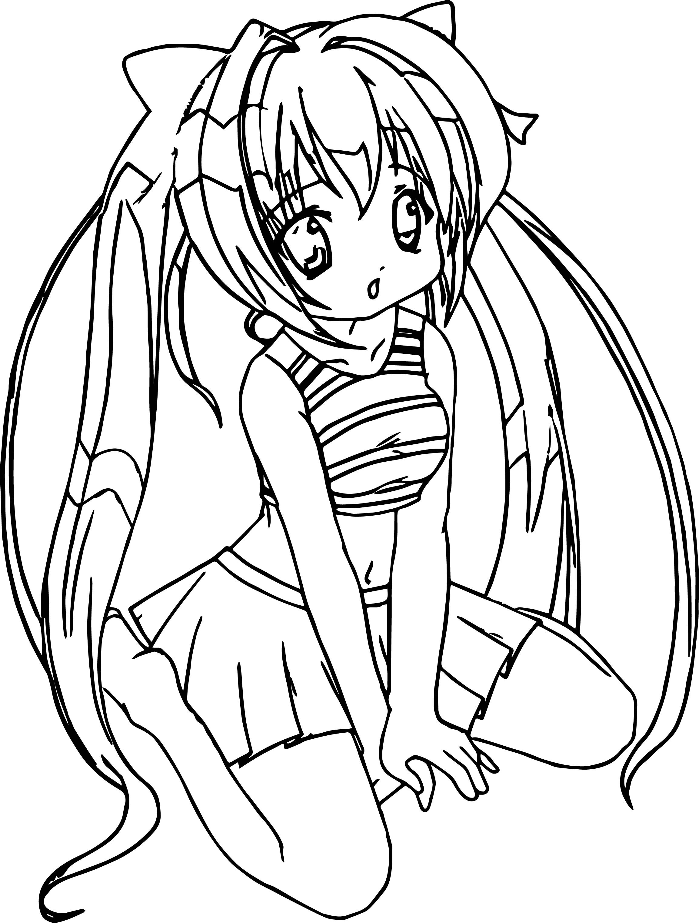 Anime Coloring Book Pages
 Anime Girl Student Coloring Page