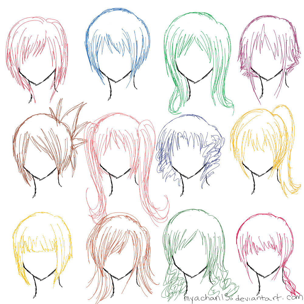 Anime Girl Hairstyle
 Hair Ref 12 Hairstyles by MyaChan13 on DeviantArt