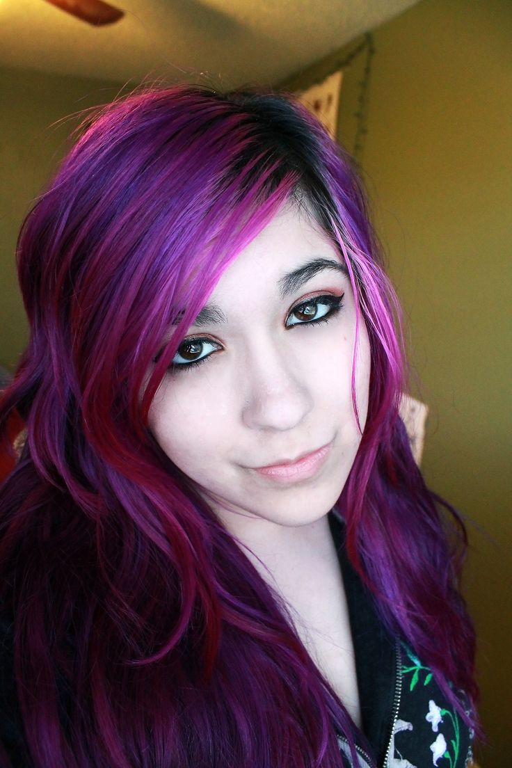 Anime Hairstyles Female Real Life
 Purple hair