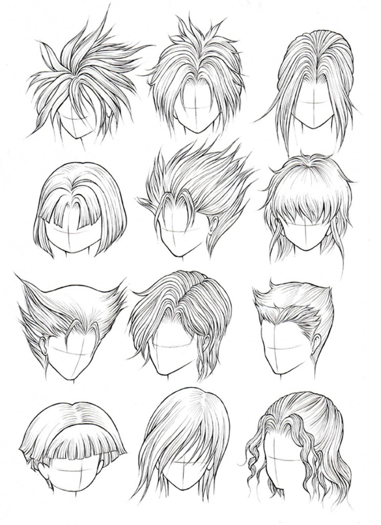 Anime Hairstyles Girl
 Drawing Anime Hairstyles Drawing Sketch Library