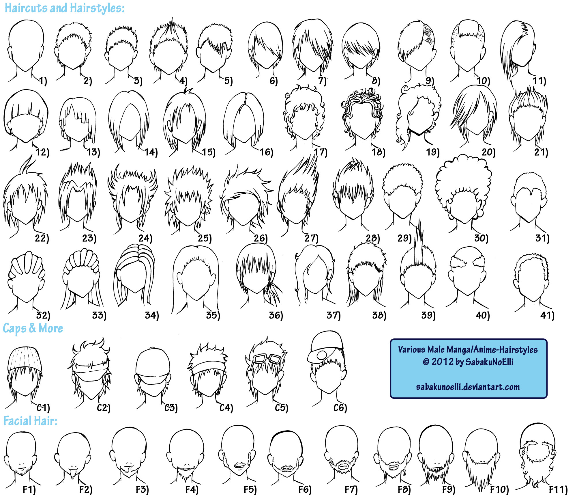 Anime Hairstyles Male
 Various Male Anime Manga Hairstyles by Elythe on DeviantArt