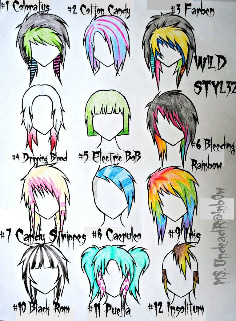 Anime Inspired Hairstyles
 Wild Styles part 3 by Rainb0w Rand0m on deviantART