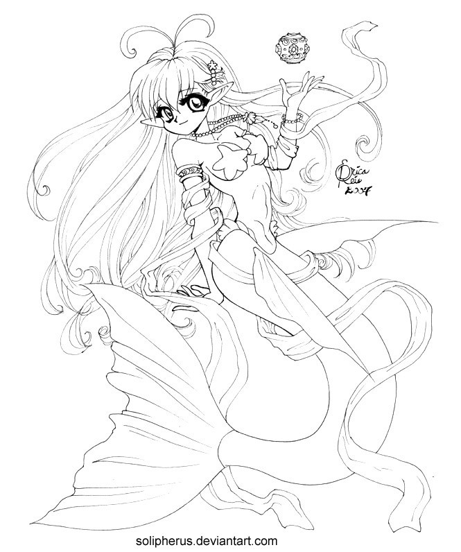 Anime Mermaid Coloring Pages
 Hypergeneric Anime Mermaid by solipherus on DeviantArt
