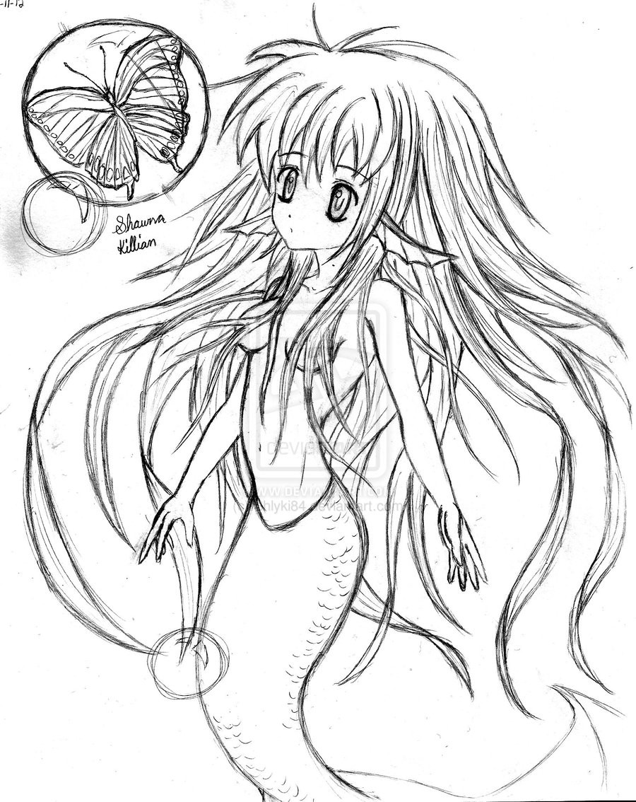 Anime Mermaid Coloring Pages
 Anime Mermaid by Shlyki84 on DeviantArt