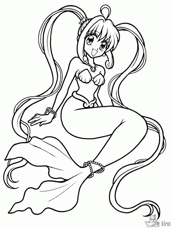 Anime Mermaid Coloring Pages
 Kleurplaten zeemeermin