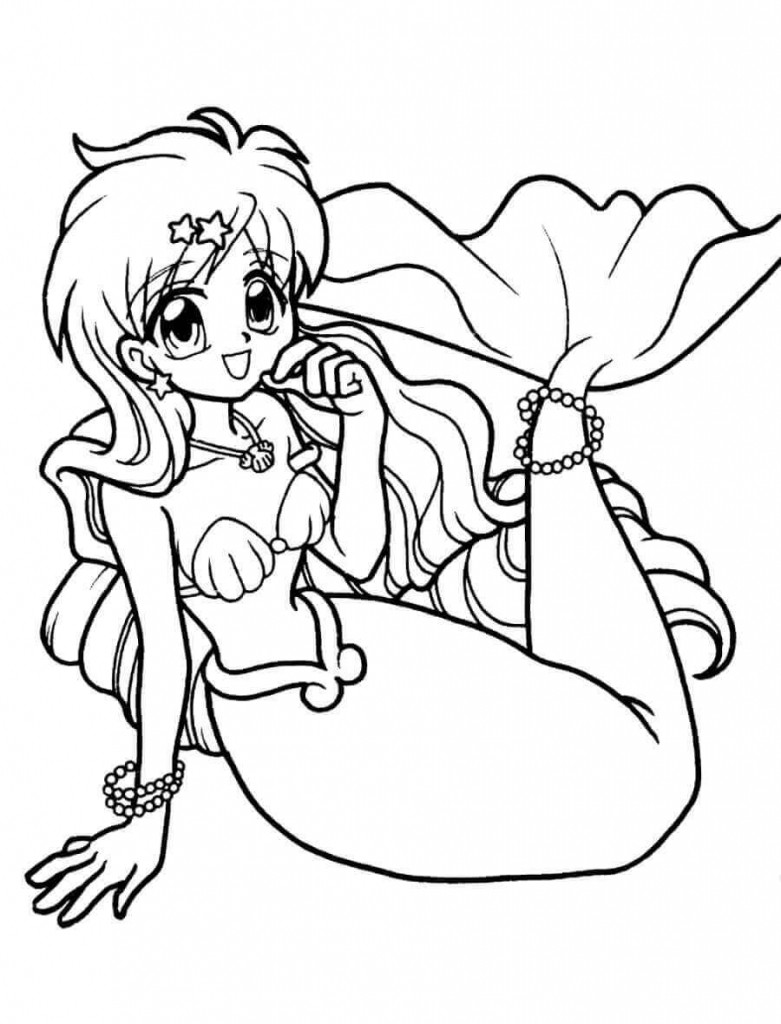Anime Mermaid Coloring Pages
 30 Stunning Mermaid Coloring Pages